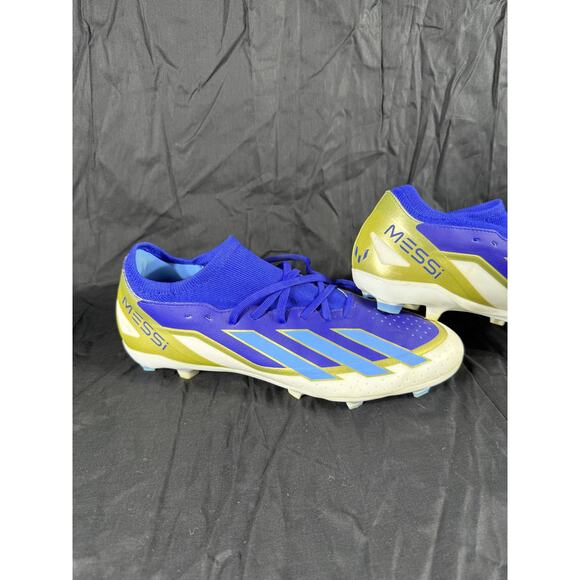 Adidas Messi Soccer Shoes Mens Size 12 Blue Gold Cleats FG 2023 Football Boots - Picture 1 of 10